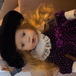 18 In Tall Purple Velvet Doll with Hat